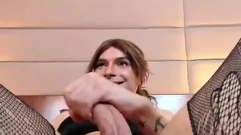 Latina in sexy stockings masturbating on webcam